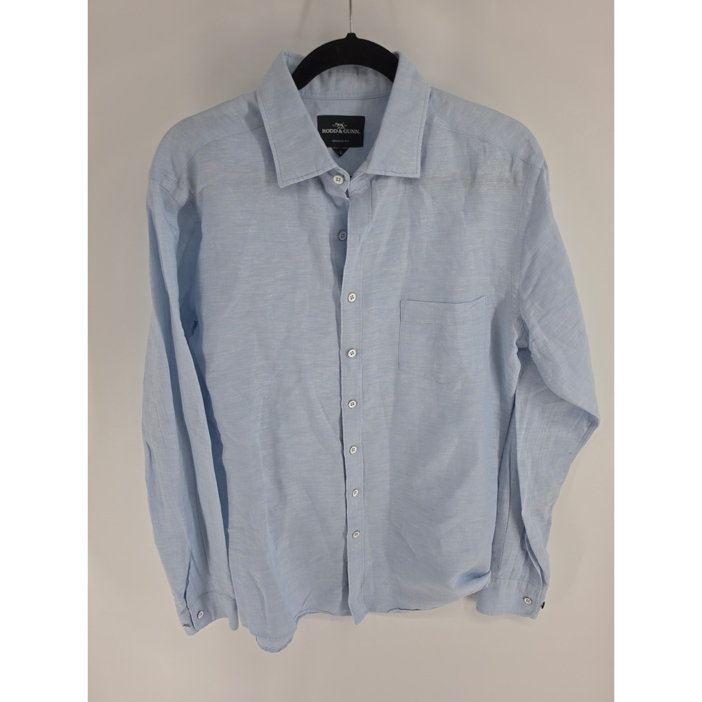 Rodd & Gunn Mens Sports Fit Long Sleeve Button Down Shirt Light Blue Large